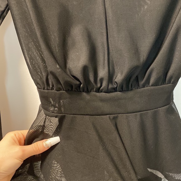 DRESS TOP (BLACK SEMI SHEER) - Picture 7 of 10